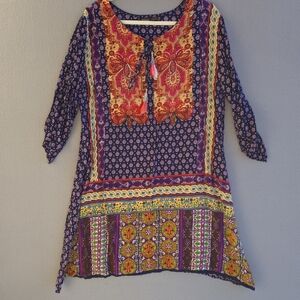 Amanda's Collection Colorful Bohemian Tunic Dress XL